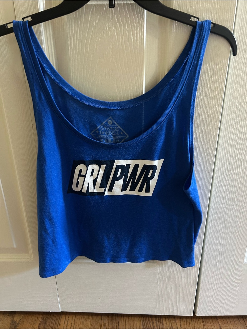 Savage Barbell Royal Blue GRL PWR Crop Tank